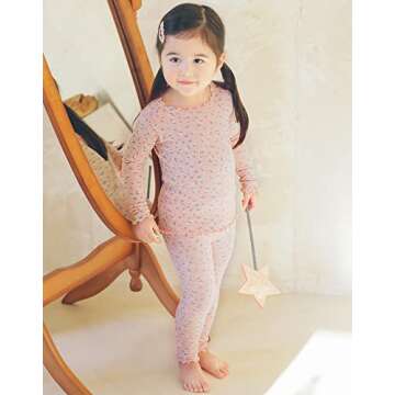 VAENAIT BABY Infant Toddler Kids Pajamas Pjs 2pcs Set Modal Pink Bouquet XL