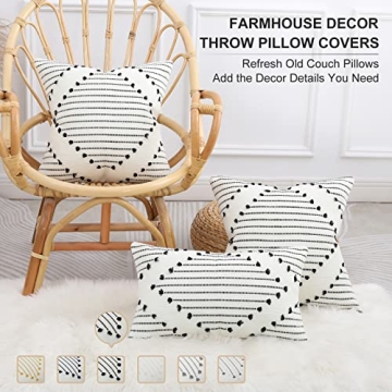 Mecatny Boho Throw Pillow Covers Elegant Set of 2