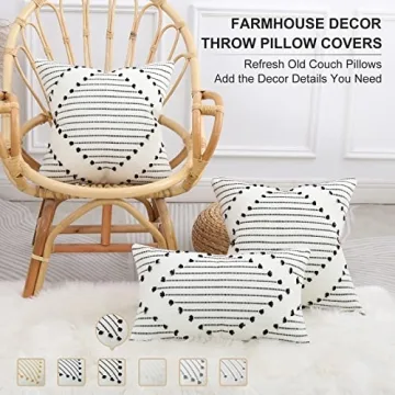 Mecatny Boho Throw Pillow Covers Elegant Set of 2