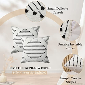 Mecatny Boho Throw Pillow Covers Elegant Set of 2
