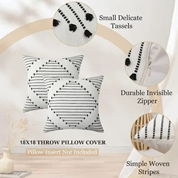Mecatny Boho Throw Pillow Covers Elegant Set of 2