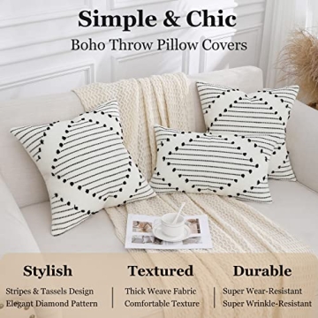 Mecatny Boho Throw Pillow Covers Elegant Set of 2