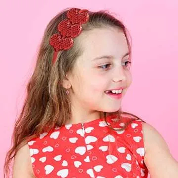 Valentine's Day Heart Headbands Pack of 3 - Cute Hair Accessories