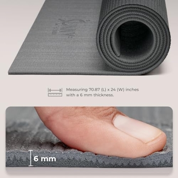 Sunny Health Fitness 6mm Non-Slip Yoga Mat