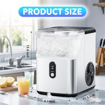 DOGHLY Nugget Ice Maker, 33Lbs/Day, Self-Cleaning Machine