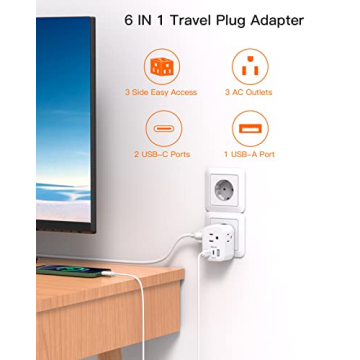 European Travel Adapter with USB Ports for Convenient Charging