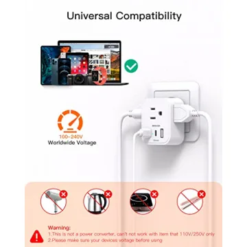 European Travel Adapter with USB Ports for Convenient Charging