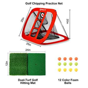 Relilac Pop-Up Golf Chipping Net Set for Accuracy Practice