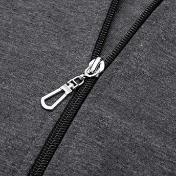 PINSV Two Piece Outfits For Women Long Sleeve Zip Up Hoodie Jacket Sweatsuits Jogging Suits Casual Tracksuit Sets Dark Grey M