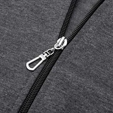 PINSV Two Piece Outfits For Women Long Sleeve Zip Up Hoodie Jacket Sweatsuits Jogging Suits Casual Tracksuit Sets Dark Grey M