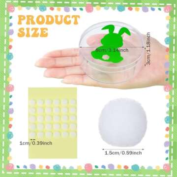 GlikCeil 36 Packs Easter Candy Acrylic Boxes Treat Box with Bunny Lid Small Clear Round Box Easter Container Basket Stuffers for Cookie Candy Sweets Party Favor Gifts