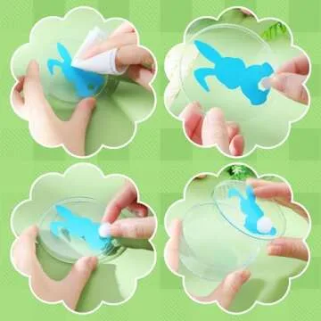 GlikCeil 36 Packs Easter Candy Acrylic Boxes Treat Box with Bunny Lid Small Clear Round Box Easter Container Basket Stuffers for Cookie Candy Sweets Party Favor Gifts