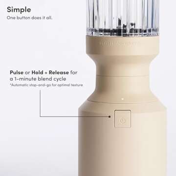 Beast Mighty 850 | Premium Compact Personal Blender | Smoothies, Shakes, Dressings, Sauces | Blends Ice and Frozen Fruit | New XL Vessel | Extra Vessels, Straw Cap and Straws | 850W (Sand)