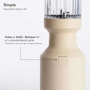 Beast Mighty 850 | Premium Compact Personal Blender | Smoothies, Shakes, Dressings, Sauces | Blends Ice and Frozen Fruit | New XL Vessel | Extra Vessels, Straw Cap and Straws | 850W (Sand)