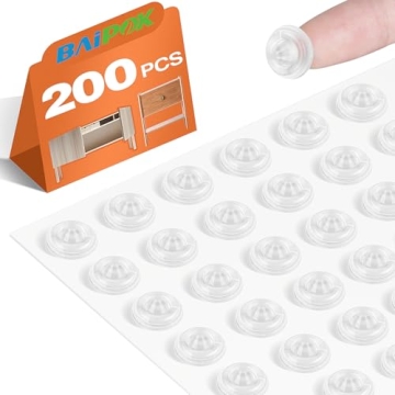 200 PCS Soft Silicone Rubber Bumpers for Quiet Cabinet Door Closure