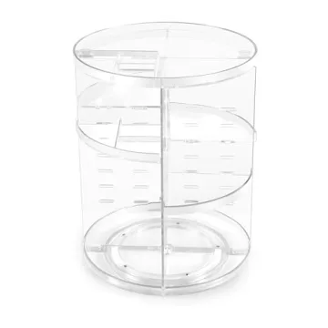 COYAHO 360° Rotating Makeup Organizer, Spinning Bathroom Organizer Countertop, Cosmetic Holder Shelf, Make Up Organizers and Storage for Bedroom, Transparent