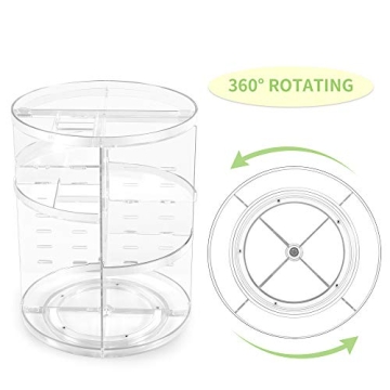 COYAHO 360° Rotating Makeup Organizer, Spinning Bathroom Organizer Countertop, Cosmetic Holder Shelf, Make Up Organizers and Storage for Bedroom, Transparent