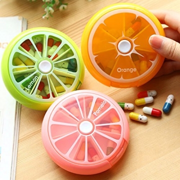 Stylish INVODA Rotatable Pill Organizer for Daily Meds