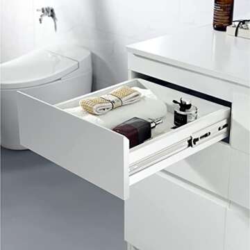 Gobrico 22 Inch Rear/Side Mount Drawer Slides, Ball Bearing Soft Close Drawer Slides Glides with Brackets, Full Extension Heavy Duty Drawer Glides and Runners 10 Pairs