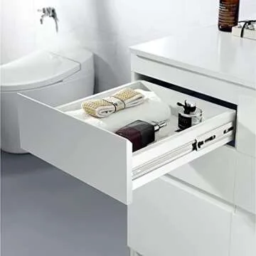 Gobrico 22 Inch Rear/Side Mount Drawer Slides, Ball Bearing Soft Close Drawer Slides Glides with Brackets, Full Extension Heavy Duty Drawer Glides and Runners 10 Pairs