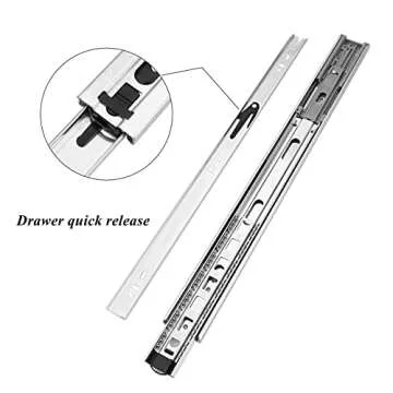Gobrico 22 Inch Rear/Side Mount Drawer Slides, Ball Bearing Soft Close Drawer Slides Glides with Brackets, Full Extension Heavy Duty Drawer Glides and Runners 10 Pairs