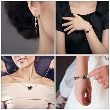 craftshou 25 Pcs King Crown Charms Beads Rhinestone Crown Beads Charm for Jewelry Making Hexagon Cross Shaped Spacer Hole Bead Bracelet Connector Beads for DIY Crafts