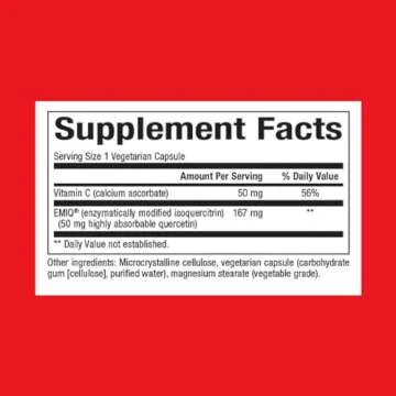 Natural Factors Bioactive Quercetin EMIQ 50 mg with Vitamin C, Supports Sinus, Heart and Immune Heal...