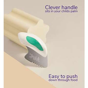 Doddl Food Knife for Children, Toddlers or Babies 12 Months + | Promotes Self Feeding Helping Your Child to Use Silverware Utensils in The Right Way (Lime Green)