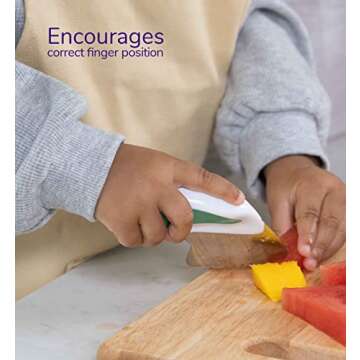 Doddl Food Knife for Children, Toddlers or Babies 12 Months + | Promotes Self Feeding Helping Your Child to Use Silverware Utensils in The Right Way (Lime Green)