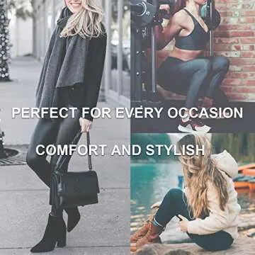 Retro Faux Leather Leggings for Women with Pockets