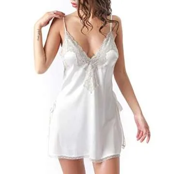 TOIKEEOI Lace Nightgown Slip for Women - Elegant Satin Sleepwear