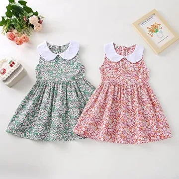 VINUOKER Toddler Girls Summer Floral Dress for Ages 1-5