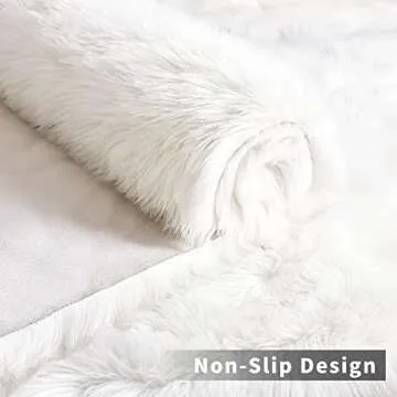 Noahas 3 x 5 White Faux Sheepskin Rug,Luxury Fluffy Faux Fur Rugs for Bedroom,Washable Area Rugs,Bedroom Rug,Furry Carpet Shag Rug,Soft Throw Rugs for Living Room Decor