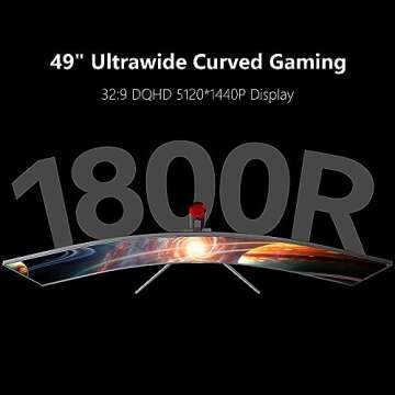 INNOCN 49" Curved Monitor Ultrawide Gaming 120Hz 32:9 QHD 5120 x 1440P Computer Monitor, R1800, 99% ...