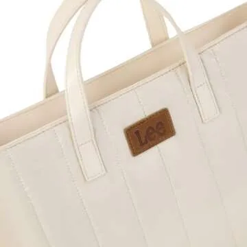 Montana West x Lee Puffer Tote Bag for Women Lightweight Quilted Crossbody Handbags Puffy Overnight Shoulder Bag for Travel Work Beige, LEE49-006TN