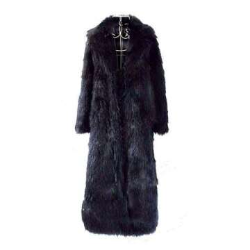 Old DIrd Women Warm Long Sleeve Parka Faux Fur Coat Lapel Full-Length Outwear Maxi Fluffy Faux Fur O...