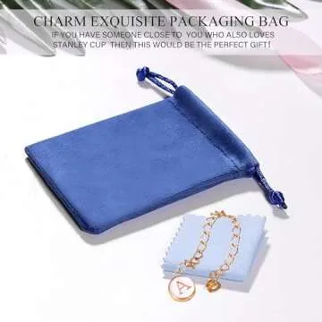 Ekarley Letter Charm Accessories for Stanley Cup, 3Pcs Initial Chain Water Bottle Handle Name Id Charm for Tumbler Cups-C