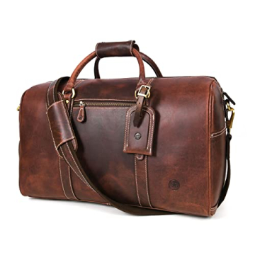 Premium Buffalo Leather Travel Duffle Bag | Perfect Gift for Father's Day and Travel Enthusiasts
