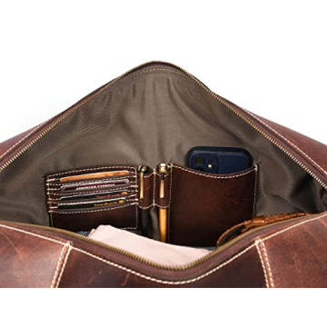 Stylish Leather Travel Duffel Bag for Gym and Travel