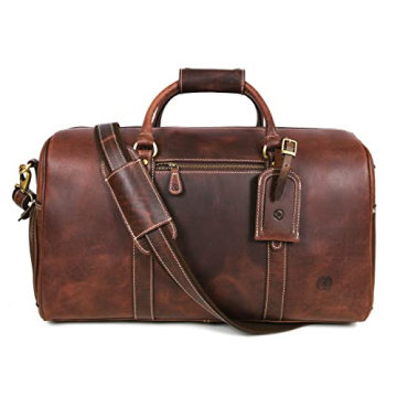 Stylish Leather Travel Duffel Bag for Gym and Travel