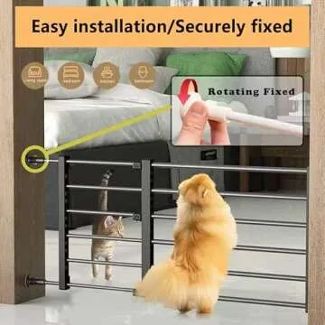 Short Dog Gate,Expandable Small Dog Gates for Doorways 22"-39.37",Pressure Gates for Dogs Indoor,Step Over Short Pet Gate,Puppy Gate for Doorways,Stairs (9.45''H, Black)