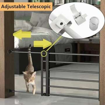 Short Dog Gate,Expandable Small Dog Gates for Doorways 22"-39.37",Pressure Gates for Dogs Indoor,Step Over Short Pet Gate,Puppy Gate for Doorways,Stairs (9.45''H, Black)