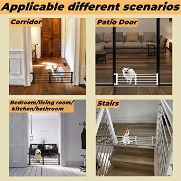 Short Dog Gate,Expandable Small Dog Gates for Doorways 22"-39.37",Pressure Gates for Dogs Indoor,Step Over Short Pet Gate,Puppy Gate for Doorways,Stairs (9.45''H, Black)