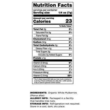 Healthy Organic Sun-Dried White Mulberries for Snacking