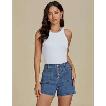 luvamia High Waisted Denim Shorts for Women - Stylish & Comfortable
