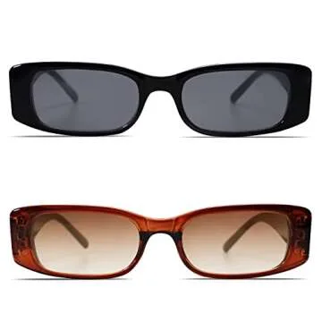 Allarallvr Rectangle Sunglasses for Women - Trendy Retro Shades