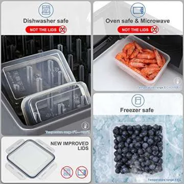 28 Pieces Food Storage Containers with Lids EXTRA LARGE Freezer Containers for Food BPA-Free Meat Fruit Vegetables Plastic Containers with lids Storage Airtight Leak-Proof Food Containers for Kitchen