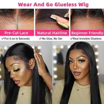 Muokass 220% Density Glueless Wigs Human Hair Pre Plucked Pre Cut 30 Inch 5x5 HD Lace Closure Wigs Human Hair Glueless Straight HD Lace Front Wigs Human Hair for Women Natural Hairline