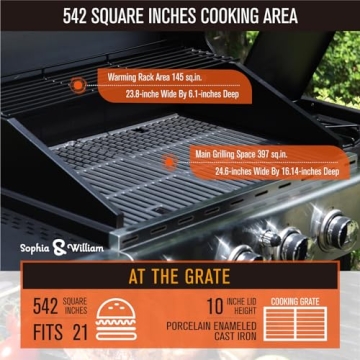 Sophia & William 4-Burner Gas BBQ Grill - Propane BBQ