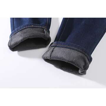 Camii Mia-Fleece-Lined-Jeans-Women-Winter Jeans Warm Pants Thermal Denim Jeggings Slim Fit Mid Rise Stretch (28W x 30L, Dark Blue (847-12-30))